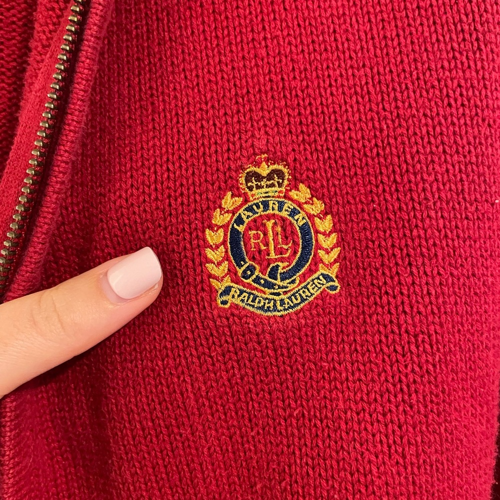 Lauren Ralph Lauren Zip-Up Hoodie | Red - Picture 4 of 5